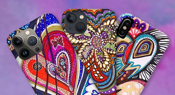 Abstract art heart iPhone slim and rugged smartphone cases