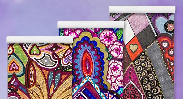 Contemporary art heart premium yoga mats