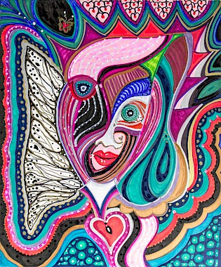 erotic face modern art