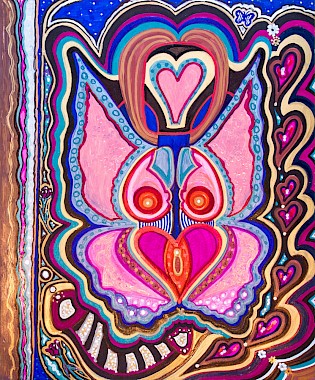 erotic pink hearts wall art