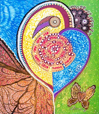 heart butterfly fine art