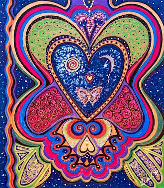 heart sky butterfly fine art