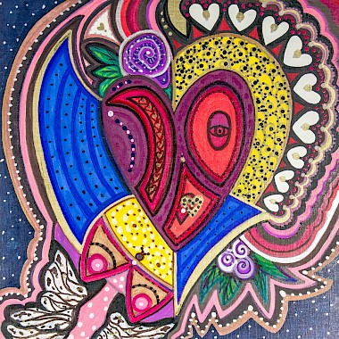 erotic hearts colorful abstract art