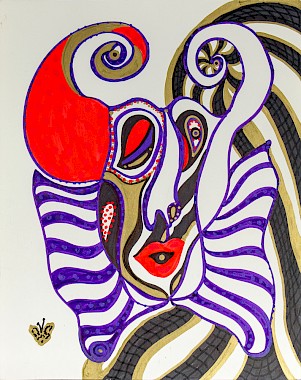 mask colorful original art