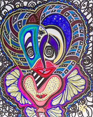 erotic heart colorful contemporary art