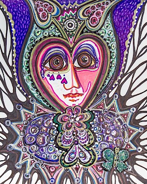 face hearts wall art