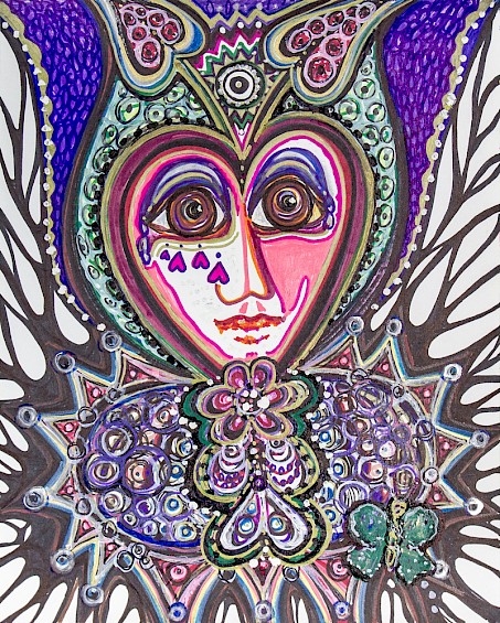 face hearts wall art