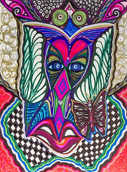 checker face butterfly