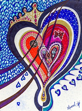 hearts colorful abstract art