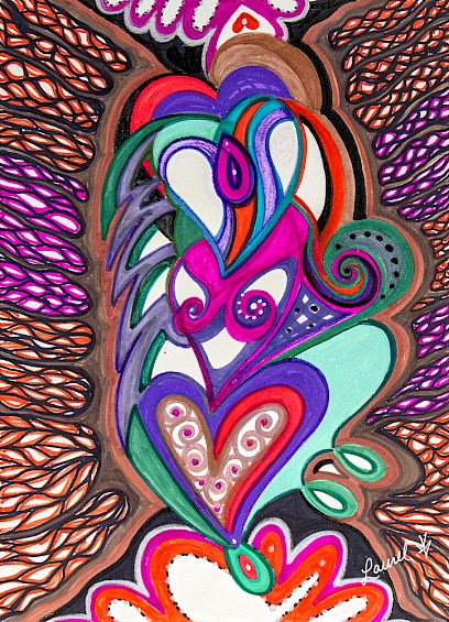hearts colorful contemporary artwork