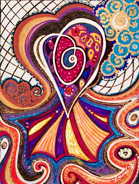 heart colorful contemporary artwork